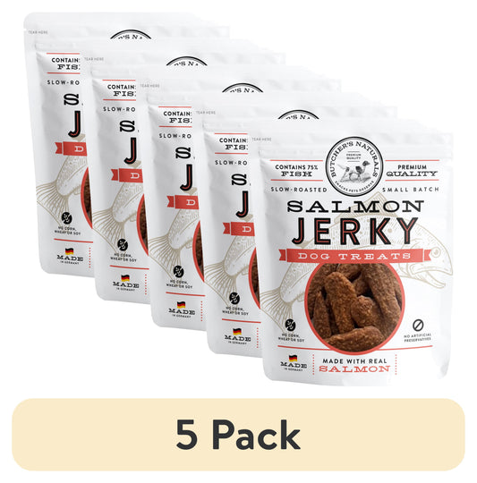 (5 Pack)  Salmon Flavor Jerky Treats for Dogs, 16 Oz